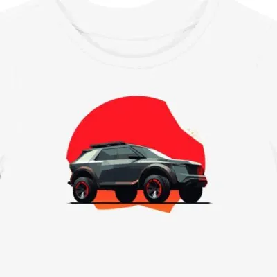 Koszulka damska biała Futurystyczny Pathfinder Styl SUV