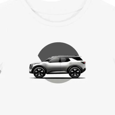 Koszulka damska biała z Futurystycznym SUV-em