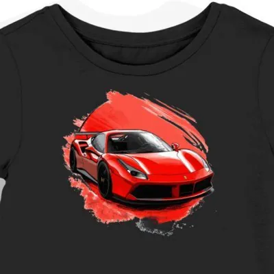 Koszulka damska czarna z motywem Ferrari 488 GT3