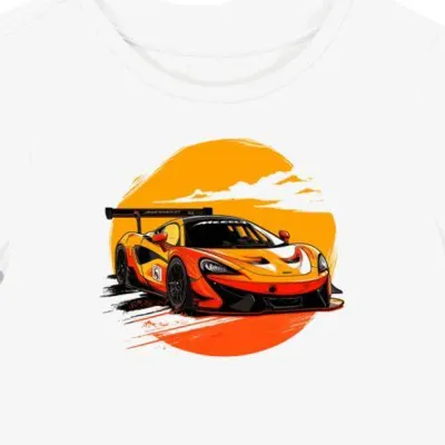 Koszulka damska biała Wyścigowe Marzenie na Koszulce McLaren 570S GT4