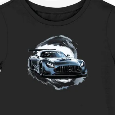 Koszulka damska czarna Wyścigowe Marzenia z Mercedesem AMG GT3