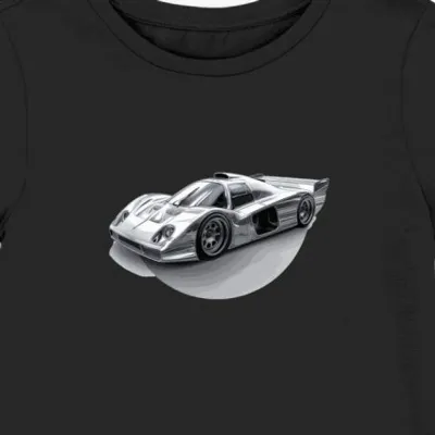 Koszulka damska czarna Wyścigowy Styl Futurystyczny Porsche 962