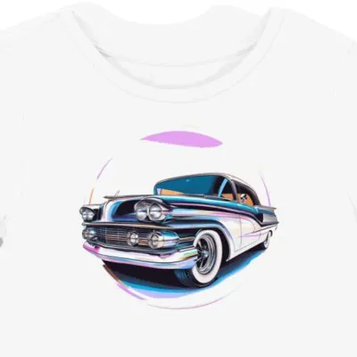 Koszulka damska biała z motoryzacyjnym stylem Pontiac Bonneville