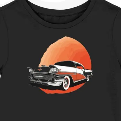 Koszulka damska czarna z Motywem Klasycznego Pontiac Bonneville