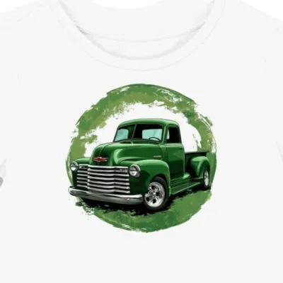 Koszulka damska biała z grafiką klasycznego Chevy 3100