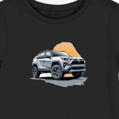Koszulka damska czarna z Futurystycznym SUV-em Toyota RAV4
