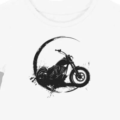 Koszulka damska biała Wyrazisty Styl Motocykla w Cieniu