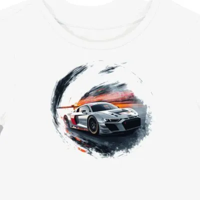 Koszulka damska biała Wyścigowa Prędkość Audi R8