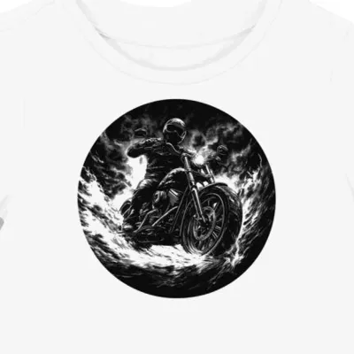 Koszulka damska biała z Emblematem Motocyklistów w Cieniu