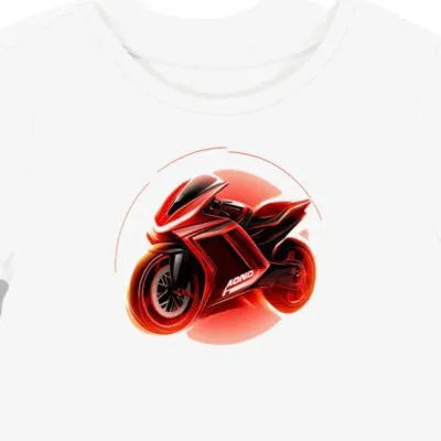 Koszulka damska biała z Futurystycznym Logo Motocyklowym