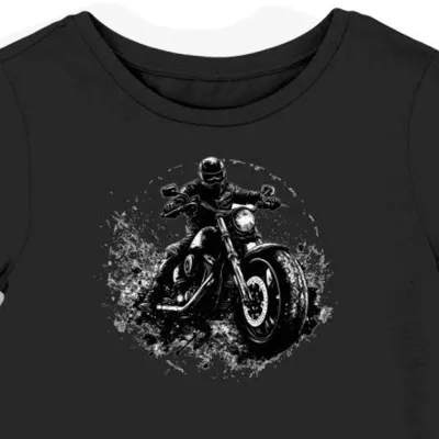 Koszulka damska czarna Symbole Kultury Motocyklowej w Cieniu