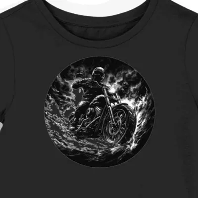 Koszulka damska czarna z Emblematem Motocyklowej Prowokacji
