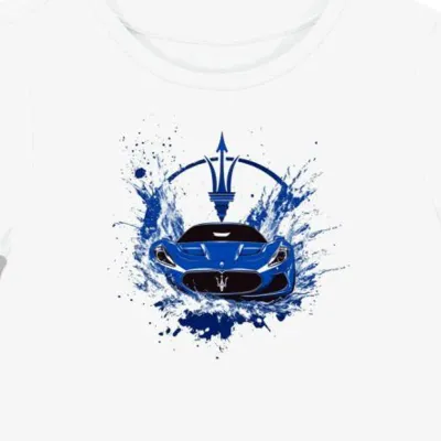 Koszulka damska biała z odważnym logo Maserati