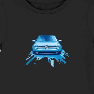 Koszulka damska czarna z Futurystycznym Logo VW