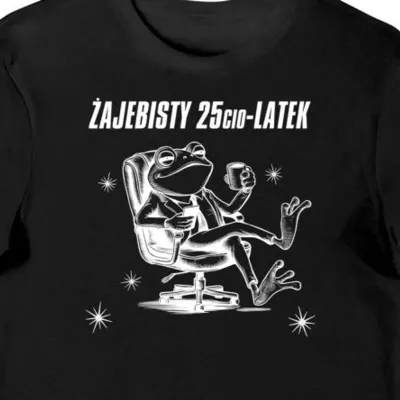 Koszulka męska na 25 urodziny Żajebisty 25cio-latek czarna