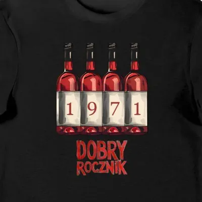 Koszulka męska na 55 urodziny 1971 dobry rocznik czarna