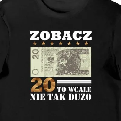Koszulka męska na 20 urodziny 20 to nie tak dużo czarna
