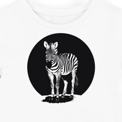 Koszulka damska biała z motywem zebra w cieniowane paski