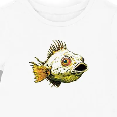 Koszulka damska biała z motywem kolczastej ryby w słońcu