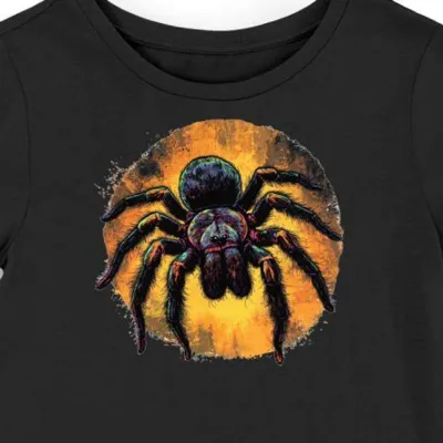 Koszulka damska czarna z motywem tarantuli w dżungli