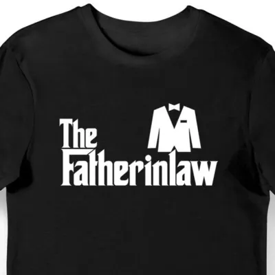Koszulka męska dla teścia z napisem "The Father in law" czarna