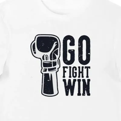 Koszulka męska dla boksera z napisem "Go Fight Win" biała