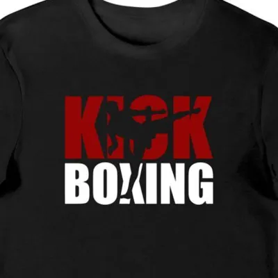 Koszulka męska z napisem "Kick Boxing" czarna