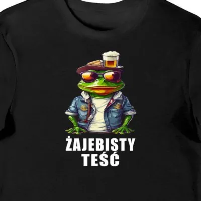 Koszulka męska dla teścia Żajebisty teść czarna