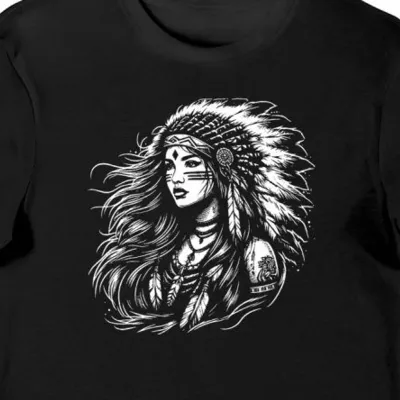 Koszulka męska indianka apaczka tribal czarna