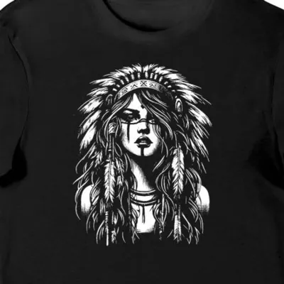 Koszulka męska indianka apacza tribal czarna