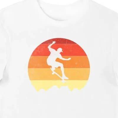 Koszulka męska z skaterem retro biała