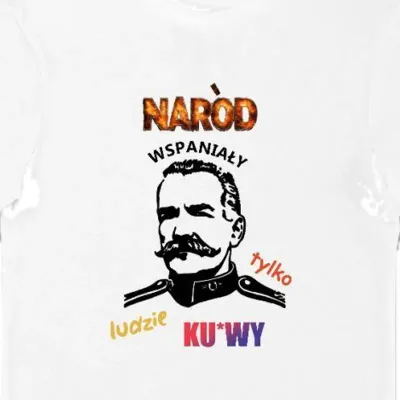 Koszulka Nadrów wspaniały tylko ludzie kur** biała