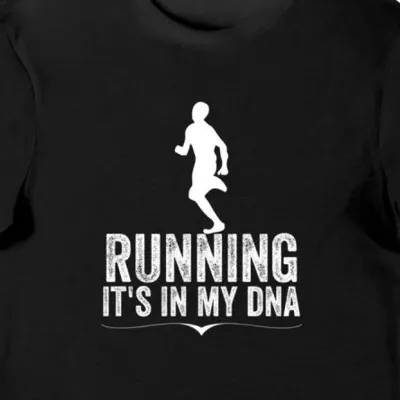 Koszulka do biegania Run it's in my DNA czarna