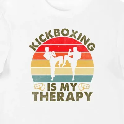 Koszulka męska retro Kickboxing z napisem "kickboxing is my therapy" biała