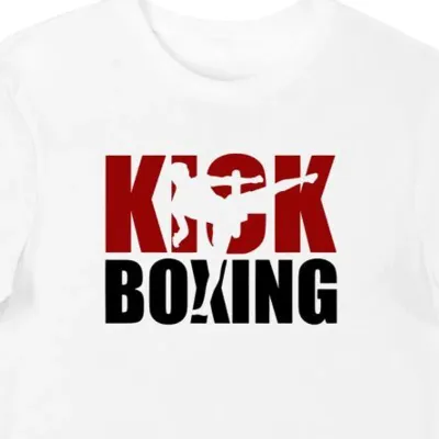 Koszulka męska z napisem "Kick Boxing" biała