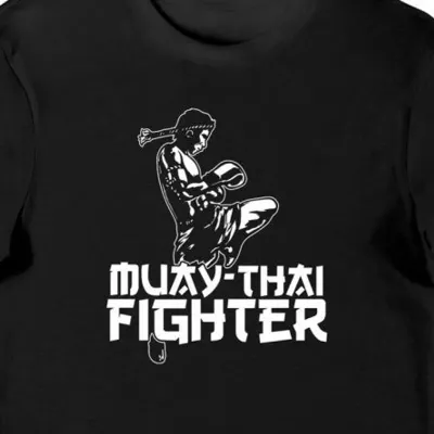 Koszulka męska z napisem "Muay-thai Fighter" czarna