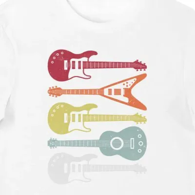 Koszulka męska z retro gitarami biała
