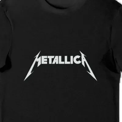 Koszulka męska białe logo Metalica czarna