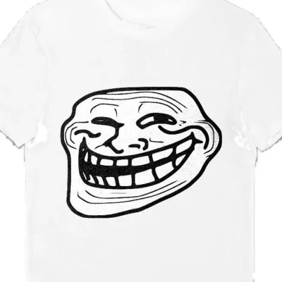 Koszulka męska trolling face biała