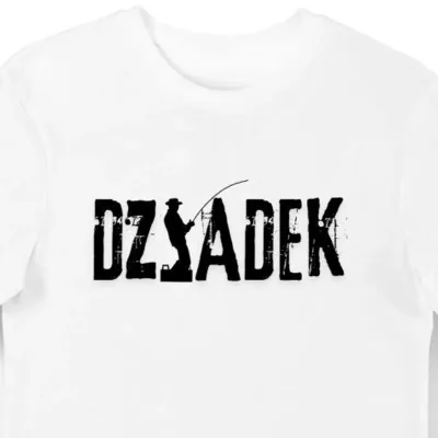 Koszulka dla dziadka biała Dziadek wędkarz ryby prezent dzień dziadka