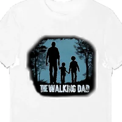 Koszulka męska dla taty the walking dad biała