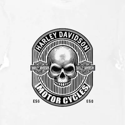 Koszulka męska dla fanów Harley-Davidson biała