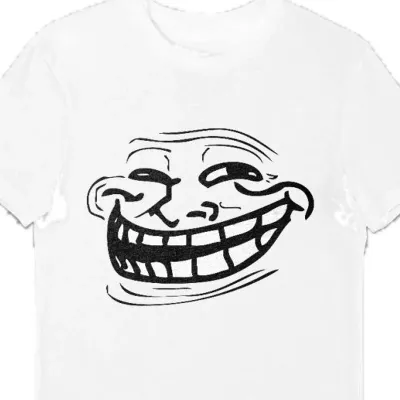 Koszulka męska mem trolling face biała