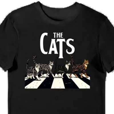 Koszulka the cats przejście dla pieszych czarna