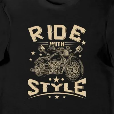 Koszulka męska ride with style czarna