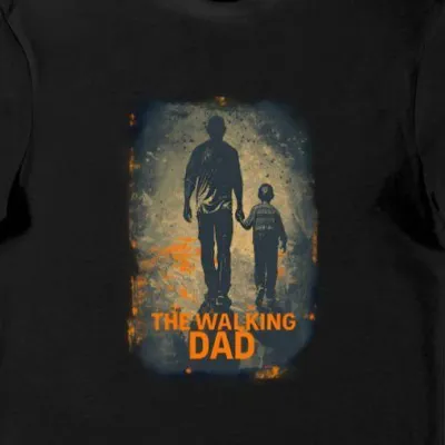 Koszulka męska dla taty the walking dad czarna
