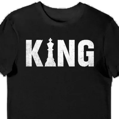 Koszulka męska king szachy napis czarna
