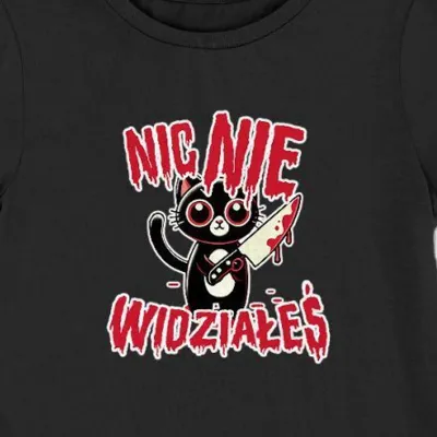 Koszulka damska nic nie widziałeś czarna halloween