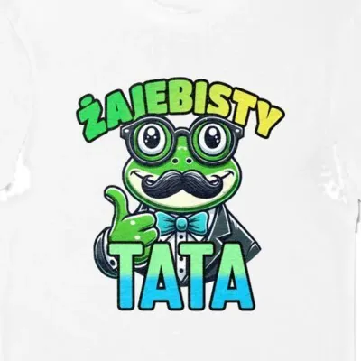 Koszulka męska żajebisty tata z żabą biała