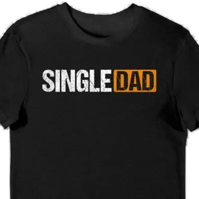 Koszulka męska single dad porn hub czarna